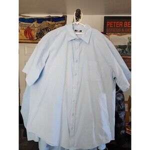 Edwards Blue Button Up Shirt Short Sleeve XL